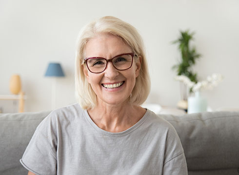 older woman smiling